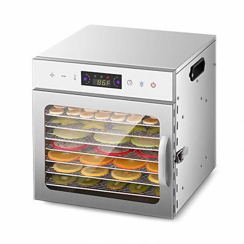 Déshydrateur d'aliments et de viandes séchées avec minuterie 24 heures et lumière,8 grilles de séchage,400 W,30-90°C,déshydrateur de fruits et légumes