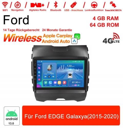 9 pouces Android 13 Autoradio/Multimédia 4Go RAM 64Go ROM Pour Ford EDGE Galaxya(2015-2020) avec WiFi NAVI Bluetooth USB