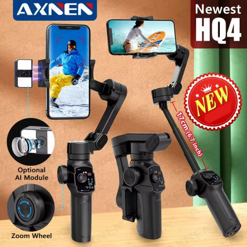 Dernier cardan à main axnen hq4 à 3 axes, suivi intelligent ai en option, stabilisateur de smartphone pour iphone 14 pro xiaomi huawei vlog