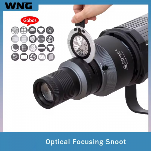 Focusing Conical Optical Snoot Photo Studio Accessory for LED Flash Light with Lens Bowens Mount 20 Gobos