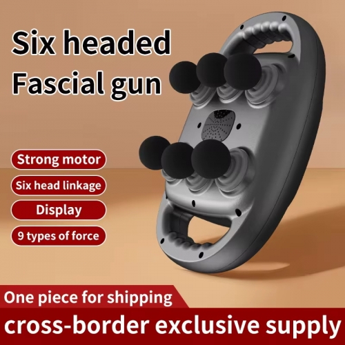 Fascia gun six-head muscle relaxation massage professional wireless waist back masajeador deep high frequency vibration