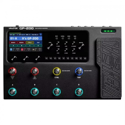 Valeton GP-200 guitar bass amp modeling ir simulation multi-effects with eu power supply FX loop midi i/o expression pedal