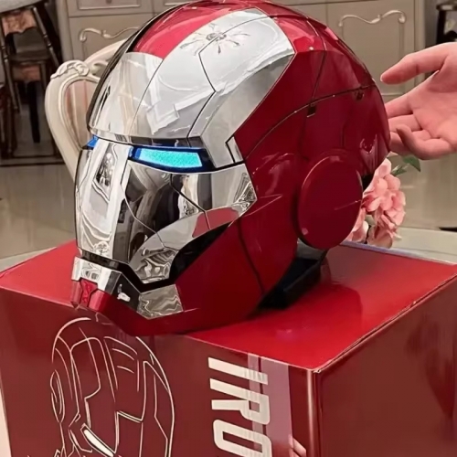 Hot Marvel Iron Man 1/1 mk5 Helmet Remote and Voice Control Iron Man Automatic Helmet Mask with LED Light Boys Gift