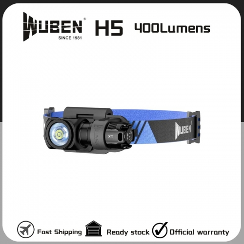 Wuben h5 usb rechargeable headlamp 400lumens 360 rotating beam magnetic waterproof mini flashlight