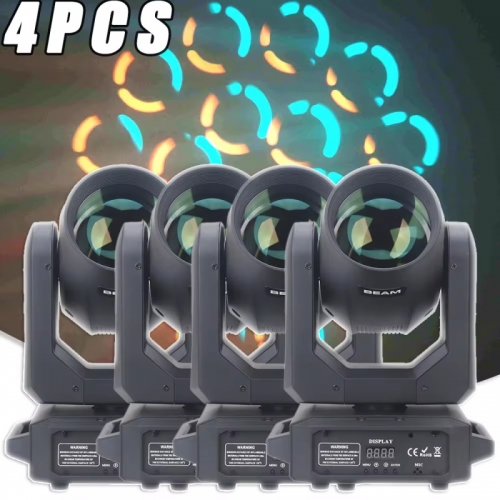 4 pieces beam 200w high bright Gobo moving head half color stage lighting 18 prisms rainbow DJ wedding party disco concert