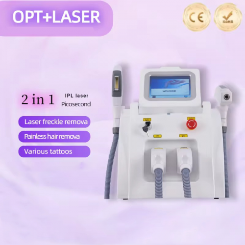 2024 Tragbare Laser 2 In 1 Nd Yag Tattoo Entfernung Maschine IPL OPT Laser Haar Entfernung Maschine