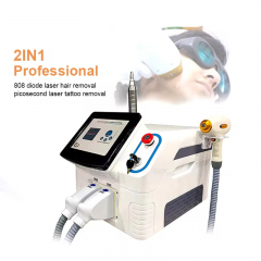 2 in 1 808 diode laser permanent hair removal portable picosecond laser tattoo removal machine