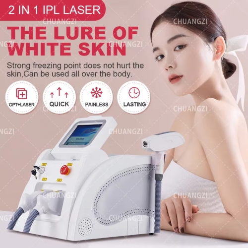 Machine professionnelle multifonctionnelle d'épilation au Laser IPL 2 en 1 pour détatouage des poils, interrupteur Pico Nd Yag Q