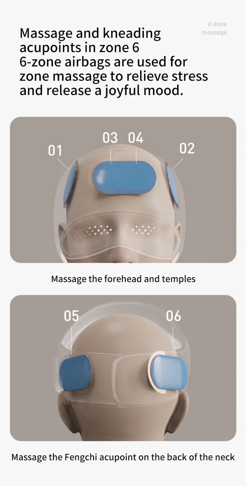 Air pressure head massage device