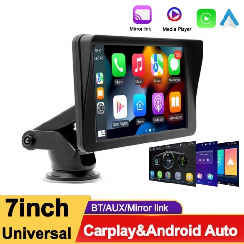 Lecteur Multimédia de Voiture Écran Tactile HD 7 Pouces avec Apple CarPlay Sans Fil, Android Auto et Bluetooth 5.0