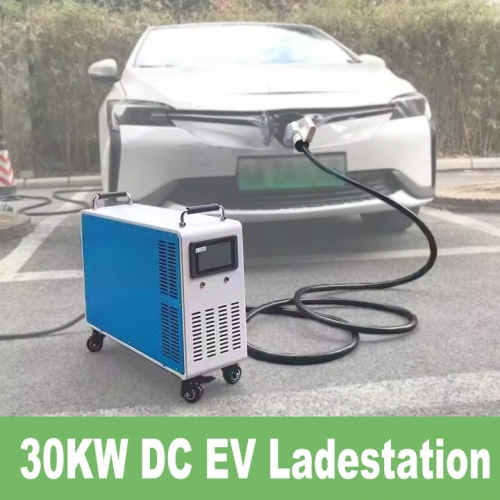 Portable 30KW DC EV Charging Station with OLED Touchscreen, Home Mobile Charger