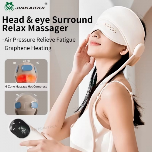 Appareil de massage de la tête à pression d'air, appareil électrique de massage du cuir chevelu, chauffage au graphène, compresse chaude pour les yeux