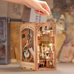 DIY Buch Nook Kit Miniatur Puppenhaus mit Touch Light Staubs chutz Bücherregal Einsatz Modell Spielzeug Geschenk