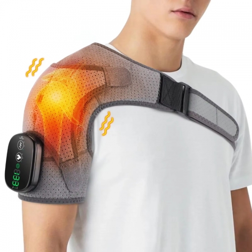 Electric heating shoulder massage pillow 3-way adjustable heated back shoulder support