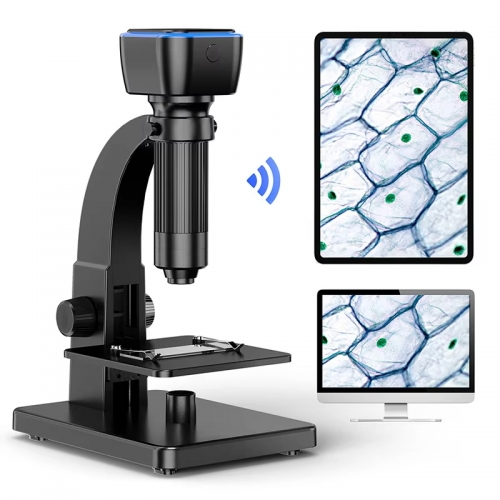 Microscope biologique 2000x, double objectif, Wifi, USB, numérique, avec 11 LED, pour iOS et Android, PC