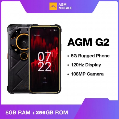 AGM G2 5G Android 12 6,58 pouces Smartphone robuste 8Go RAM 256Go ROM Batterie 7000 mAh Prise en charge OTG NFC