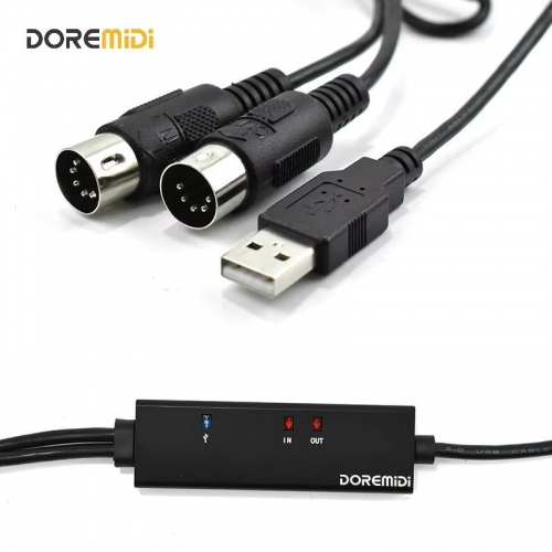 DOREMiDi MTU-10 MIDI To USB Cable USB MIDI Converter With Indicator Light FTP Proceesing Chip