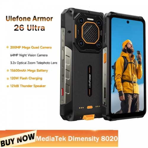 Ulefone Armor 26 Ultra 5G Android 13 6.78'' Robustes Outdoor-Smartphone 24GB (12GB+12GB Erweiterung) RAM 512GB ROM 200MP+64MP 15600mAh Akku