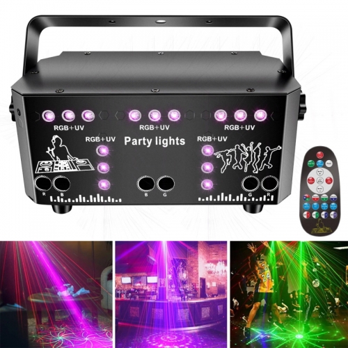 21 Eye DJ Party Strobe Light RGB Dj Disco DMX 512 Voice Activated Projector with Remote Control Stage Lamp for DJ Disco Show Party