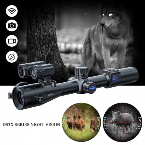 New night vision telescope hunting rangefinder optics long eye relief display system 2560*1440 resolution with ir 350m