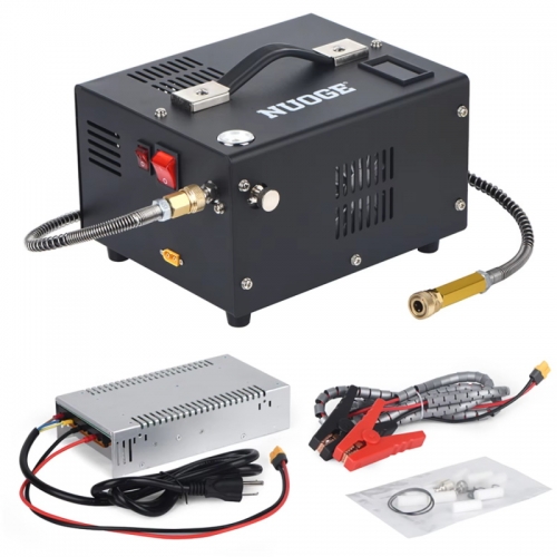 Pompe de compresseur d'air portable PCP, 4500psi, 30mbar, 12v dc, 220V, puissance huile/sans eau, bouteilles de plongée haute pression, pistolet à air