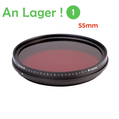 FOTGA Adjustable Infrared IR Filter Pass Infra-Red 530nm to 750nm 49-82mm