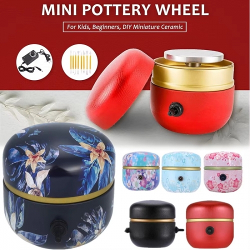 Mini pottery wheel with clay shaping tools, electric ceramic machine with adjustable speed for ceramic art craft pottery