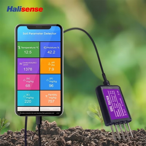 Temperatur Feuchtigkeit EC PH NPK Bodentester Tragbarer USB Typ-C 8-in-1 Bodensensor mit Android-App