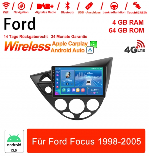 9 Zoll Android 13.0 Autoradio / Multimedia 4GB RAM 64GB ROM Für Ford Focus 1998-2005 Mit WiFi NAVI Bluetooth USB