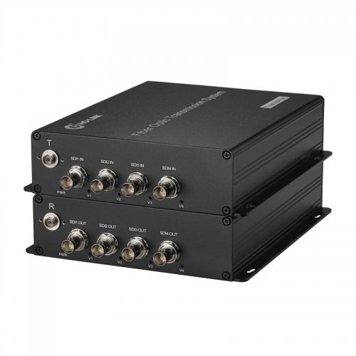 4 Channel 3G HD SDI Multiplexer over Video/Audio Fiber to 3G SDI