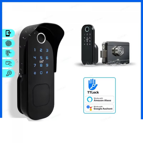 Waterproof outdoor fingerprint garden lock remote control TTLock app code gateway keyless smart door lock