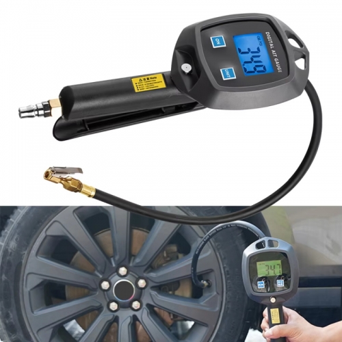 With Inflator Hose Nozzles Car Tester Tire Pressure Gauge 0-255Psi 0-18Bar Monitor Inflation Gun Motorcycle Bicycle Tire Manometro