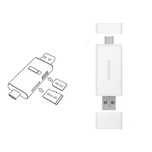 Lecteur de carte mémoire Huawei 100 Mo / s Dual USB Port 2 en 1 pour Huawei Type C Dual USB Port