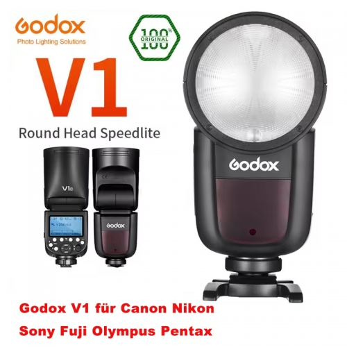 Godox V1 Flash Light V1C V1N V1S V1F V1O V1P TTL HSS 1/8000s Li-ion batterie Speed ​​​​lite Flash pour Canon Nikon Sony Fuji Olympus Pentax