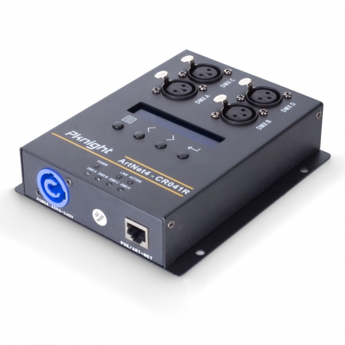 Bidirectional ArtNet DMX 2048 Ethernet lighting controller interface, 4 universe/truss mountable/PoE CR041R