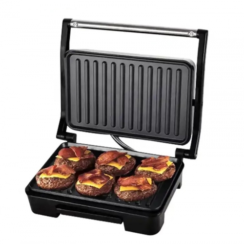 850 W Panini-Grill, Sandwichmaker,beidseitige Heizung, antihaftbeschichteter Panini-Maker aus lebensmittelechtem Stahl mit hitzebeständigem Griff