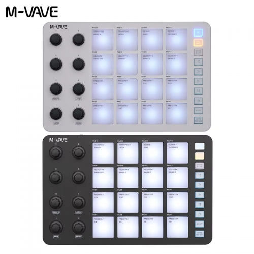 M-VAVE SMC-PAD Launch Pad USB-C-Schnittstelle Tragbares Design Kleiner kabelloser MIDI-Controller Geeignete Percussion-Tastatur