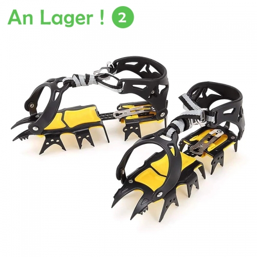 ABDB-18 teeth crampons traction cleats spikes snow grips, anti-slip stainless steel crampons for mountaineering & ice climbing