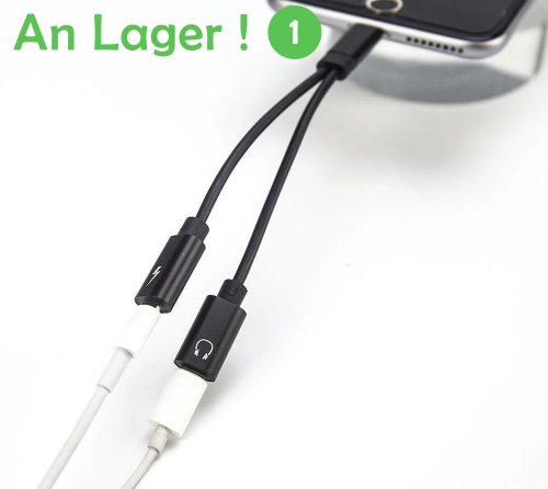 2 in 1 dual lightning audio headphone and charging adapter for iPhone