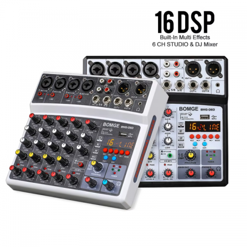 Wireless 6-Kanal-Audio-Mixer tragbare Mischpult USB-Schnitts telle Soundkarte mit 16 dsp Echo 48V Phantoms peisung