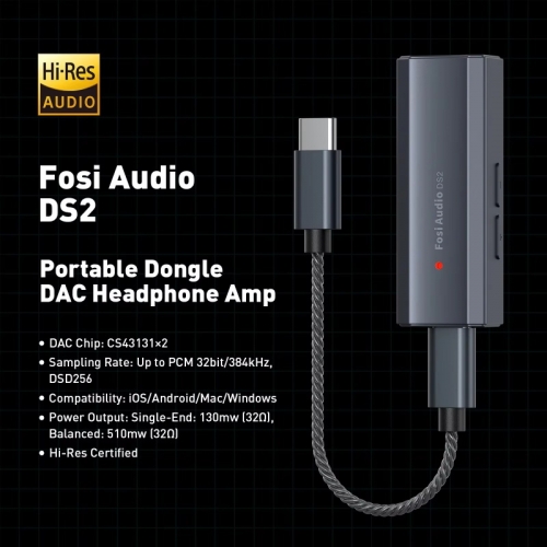 Amplificateur Audio ds2 double cs43131, usb portable, dac et casque, dongle portable dsd512 32 bits/768, double sortie