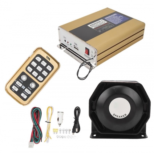 200W Warning Emergency Siren Speaker Kit Wireless Remote Control Vehicle PA System for SUV ATV UTV Fire Ambulance