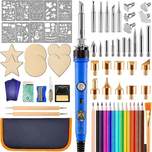 Wood Burning Kit 80pcs, Wood Burning Pen Pyrography Set for Beginners, Adjustable Temperature 200~450 Wood Burning Tool with Switch Soldering Iron Hot