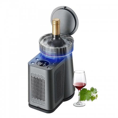 Electric Wine Cooler, 34F-68F Temperature Control Portable Single Bottle Cooler for Red/White Wine, Champagne