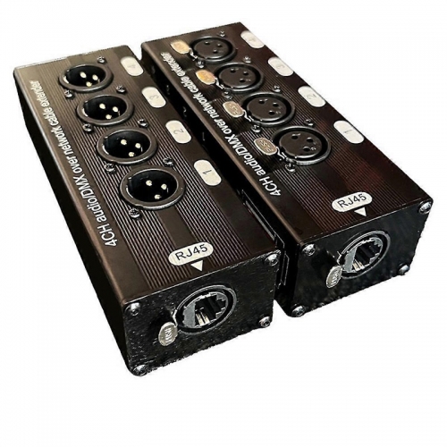 1 Stück 4-Kanal-3-Pin-XLR-Audio- und DMX-über-Netzwerkkabel-Extender, DMX512-Netzwerksignal-Extender