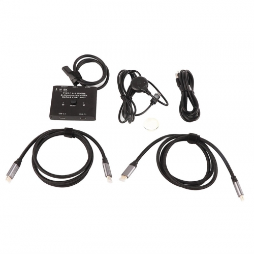 USB C Bidirektionaler Umschalter 2 in 1 Out 1 in 2 Out Unterstützt 8K 60Hz 10Gbps 100W Aufladen USB Typ C KVM Switch für Laptops