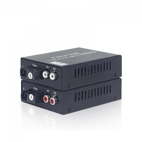 2-channel audio over fiber optic media converter - single-mode fiber optic up to 20 km multimode, 500 m for broadcast