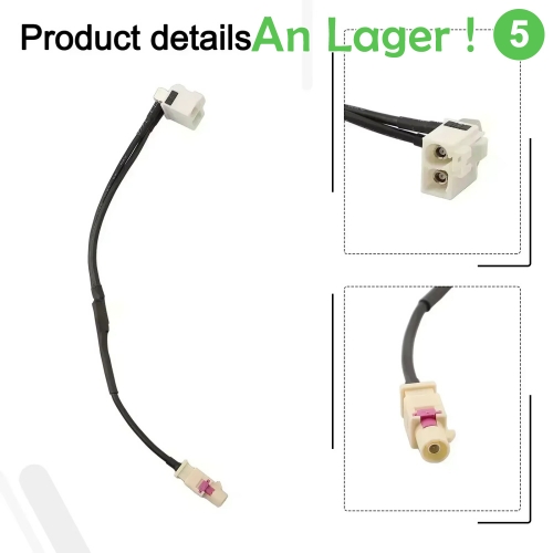 2-to-1 Radio Antenna Adapter Plug for Golf, Seat, Skoda RCD510/RCD310/RNS510 Modified Stereo Cable