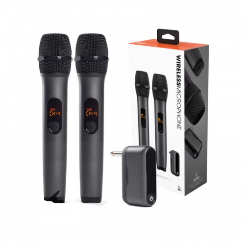 Pour JBL Microphone sans fil portable UHF double canal 6.3 Interface 1 remorquage 2 maison KTV Show Microphone vocal Vocal