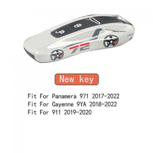 Nouveau couvercle de clé de télécommande de Style course n ° 72, adapté à Porsche Cayenne Panamera Cayman Macan Boxster 971 9YA 718 911